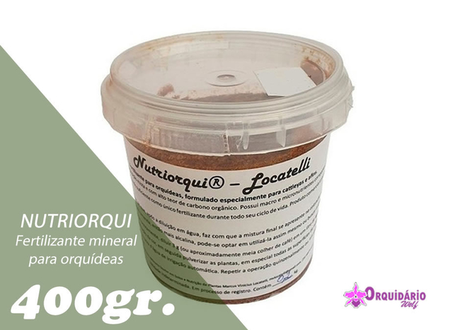 Nutriorqui - Adubo mineral - 400gr. - Orquidário Wolf