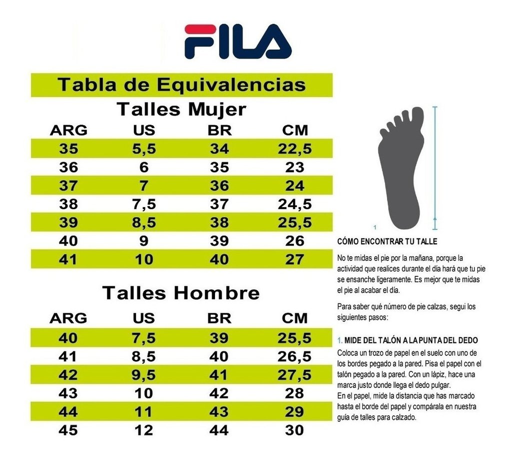Shop Guia De Tallas Fila Niños | UP TO 57% OFF
