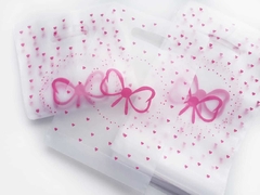 Sacola Plástica Boca Palhaço Lacinho Rosa (Trasnparente) 20x30 (15un)