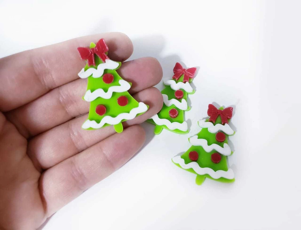 Árvore de Natal Acrílica Laço Vermelho (Un) Árvore de Natal Acrílica Laço Vermelho (Un)