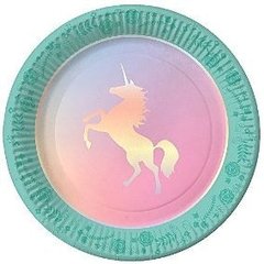 Plato Unicornio Perlado x 6unid - comprar online