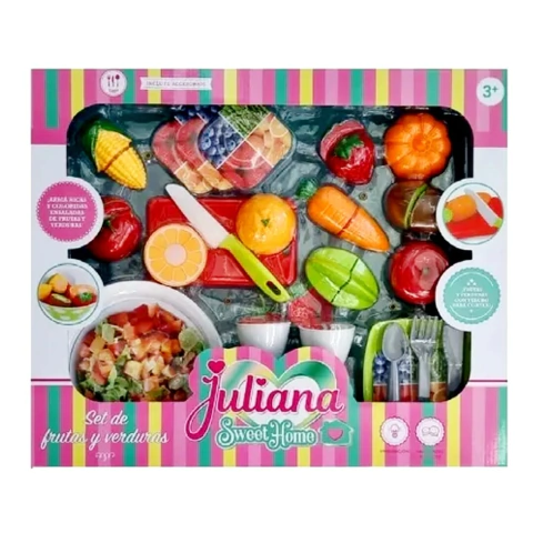 Set de Frutas y Verduras Grande con Accesorios Juliana Sweet Home SISJUL042