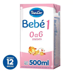 SANCOR LÍQUIDA "BEBÉ 1" 500 ML (PACK 12 UN)