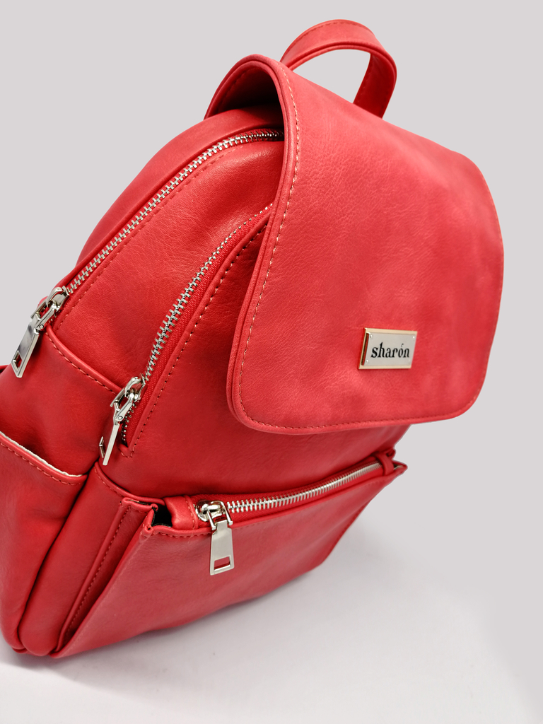 Mochilas Mujer Cuero Ecológico Pu Negra Urbana