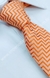 Gravata Skinny - Laranja Detalhada em Chevron - COD: CS340 - Império das Gravatas