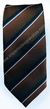 Gravata Skinny - Marrom Escuro com Riscas Diagonais em Azul Marinho, Bege e Preto - COD: KL626 - comprar online