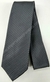 Gravata Skinny - Cinza Chumbo Escuro Acetinado Detalhado com Linhas Diagonais - COD: JL514