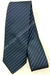 Gravata Skinny - Preto Fosco e Azul Marinho Riscado Diagonalmente - COD: AF650 - Império das Gravatas