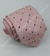 Gravata Skinny - Rosa Claro Fosco com Quadros Diagonais e Pontos Azul Marinho - COD: PX392 - loja online